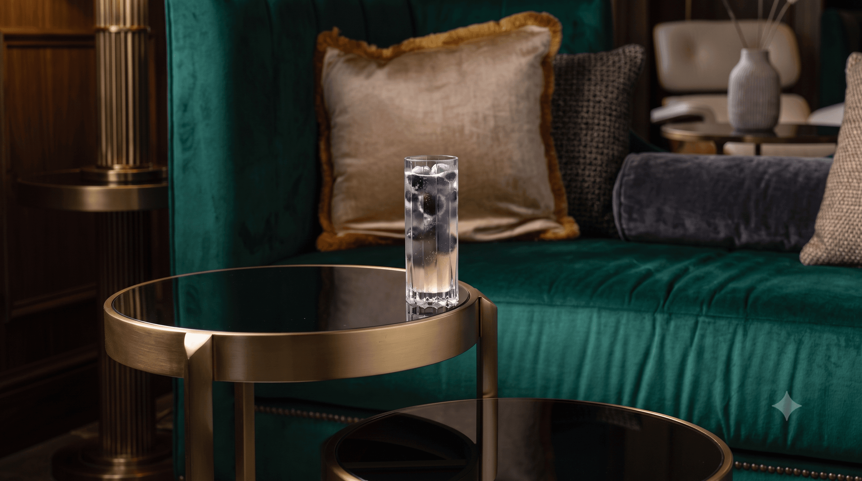 Elegante sala ristorante con calde luci a sospensione